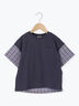 サッカーチェック切替Tシャツ(セットアップ可)（オレンジ/ブルー）｜Samansa Mos2 Lagom（KIDS）（サマンサモスモス ラーゴム）通販