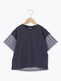 サッカーチェック切替Tシャツ(セットアップ可)（ブルー）｜Samansa Mos2 Lagom（KIDS）（サマンサモスモス ラーゴム）通販