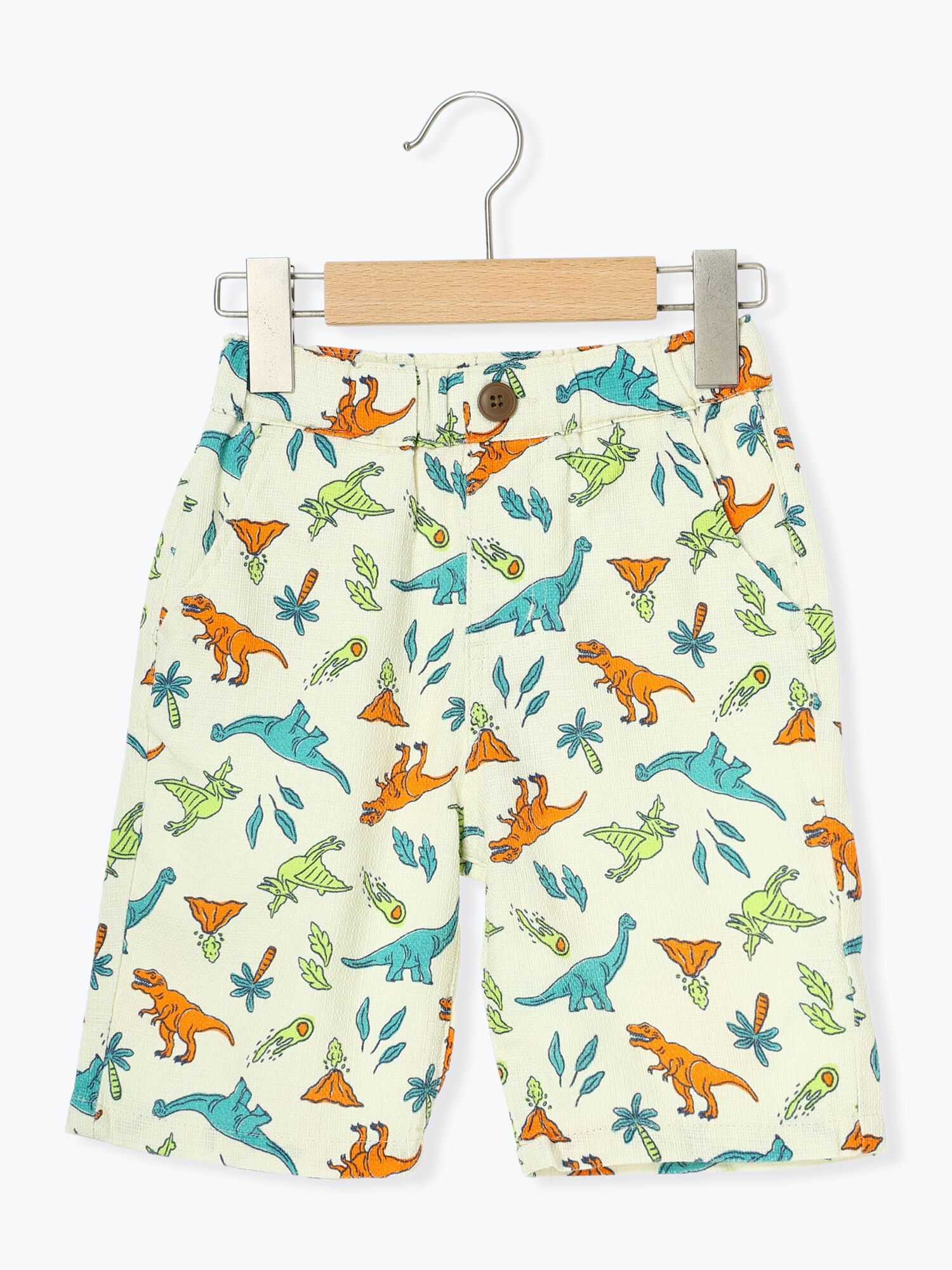 セール】 恐竜柄ハーフ丈ひんやりパンツ（モカ/キナリ/ボトムス/パンツ