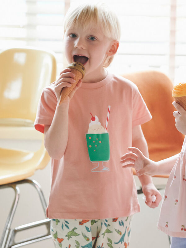 【吸水速乾】クリームソーダ発泡プリントTシャツ（オレンジ/イエロー）｜Samansa Mos2 Lagom（KIDS）（サマンサモスモス ラーゴム）通販