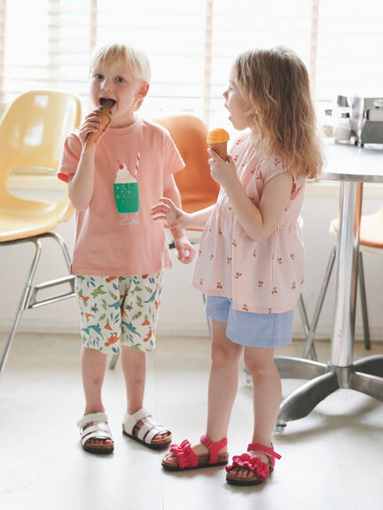【吸水速乾】クリームソーダ発泡プリントTシャツ（オレンジ/イエロー）｜Samansa Mos2 Lagom（KIDS）（サマンサモスモス ラーゴム）通販
