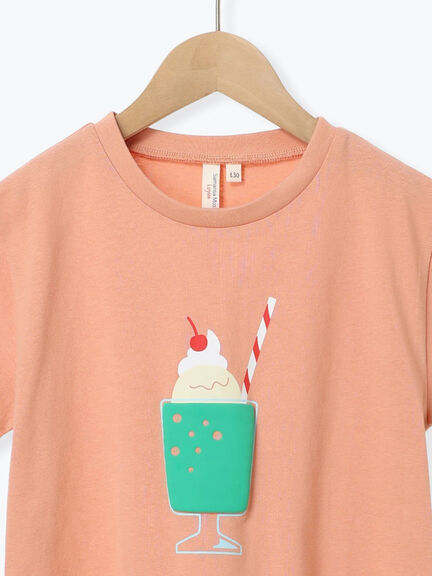 【吸水速乾】クリームソーダ発泡プリントTシャツ（オレンジ/イエロー）｜Samansa Mos2 Lagom（KIDS）（サマンサモスモス ラーゴム）通販