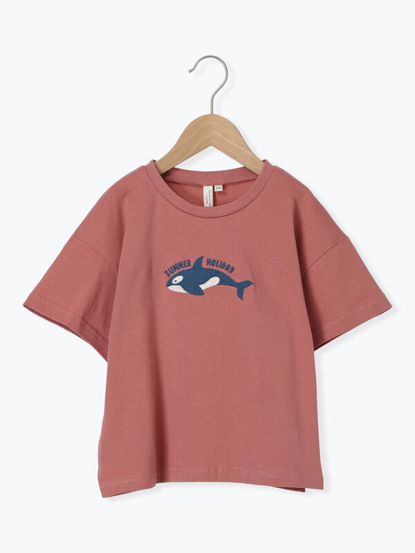 【吸水速乾】シャチ刺繍Tシャツ（レッド）｜Samansa Mos2 Lagom（KIDS）（サマンサモスモス ラーゴム）通販
