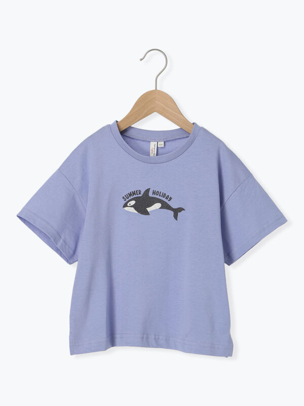 【吸水速乾】シャチ刺繍Tシャツ（ブルー）｜Samansa Mos2 Lagom（KIDS）（サマンサモスモス ラーゴム）通販