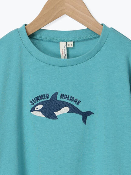 【吸水速乾】シャチ刺繍Tシャツ（レッド/グリーン/ブルー）｜Samansa Mos2 Lagom（KIDS）（サマンサモスモス ラーゴム）通販