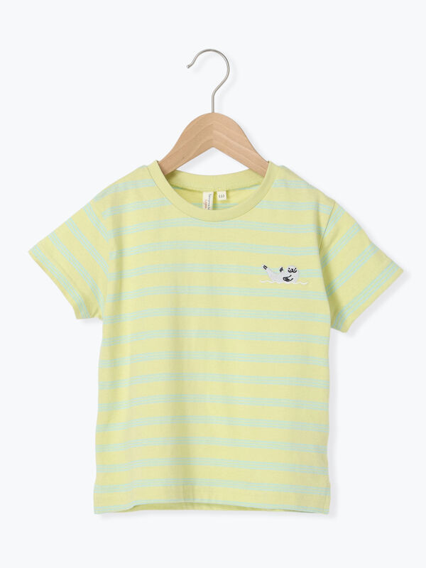 【吸水速乾】アザラシ刺繍ボーダーTシャツ（イエロー）｜Samansa Mos2 Lagom（KIDS）（サマンサモスモス ラーゴム）通販