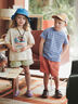 【吸水速乾】アザラシ刺繍ボーダーTシャツ（イエロー/パープル）｜Samansa Mos2 Lagom（KIDS）（サマンサモスモス ラーゴム）通販