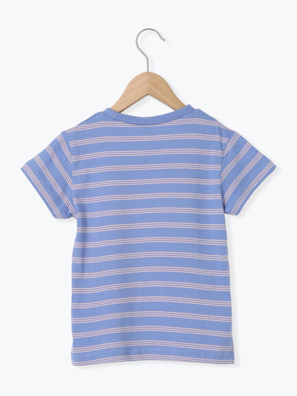 【吸水速乾】アザラシ刺繍ボーダーTシャツ（イエロー/パープル）｜Samansa Mos2 Lagom（KIDS）（サマンサモスモス ラーゴム）通販
