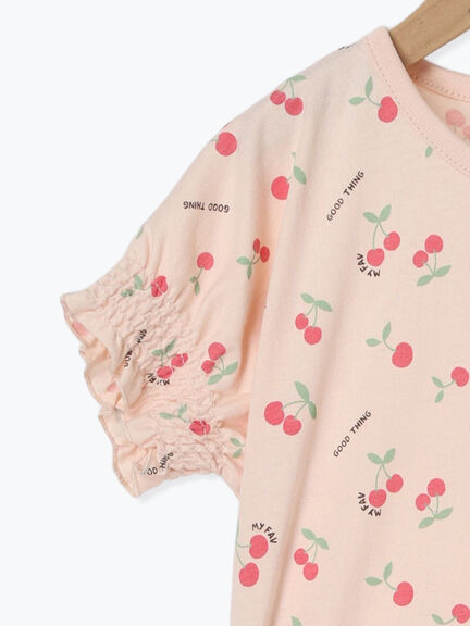 【吸水速乾】チェリー柄Tシャツ（オフホワイト/ピンク）｜Samansa Mos2 Lagom（KIDS）（サマンサモスモス ラーゴム）通販