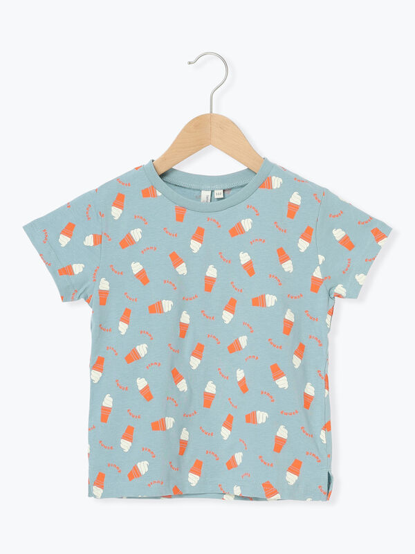 【吸水速乾】ソフトクリーム総柄Tシャツ（イエロー/ブルー）｜Samansa Mos2 Lagom（KIDS）（サマンサモスモス ラーゴム）通販