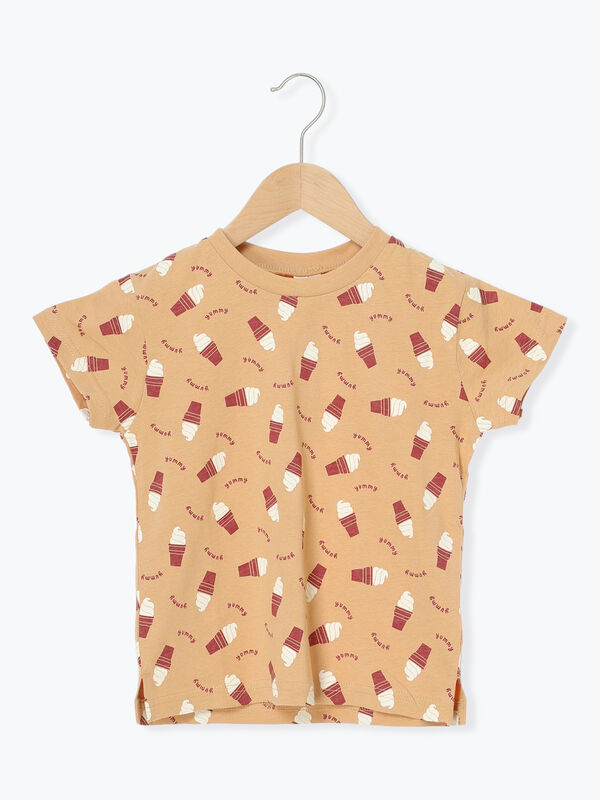 【吸水速乾】ソフトクリーム総柄Tシャツ（イエロー）｜Samansa Mos2 Lagom（KIDS）（サマンサモスモス ラーゴム）通販