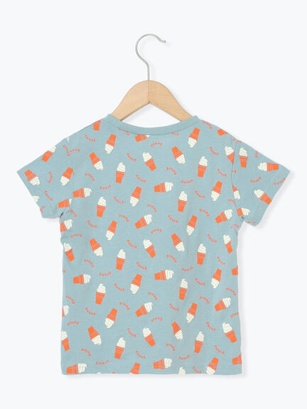 【吸水速乾】ソフトクリーム総柄Tシャツ（イエロー/ブルー）｜Samansa Mos2 Lagom（KIDS）（サマンサモスモス ラーゴム）通販