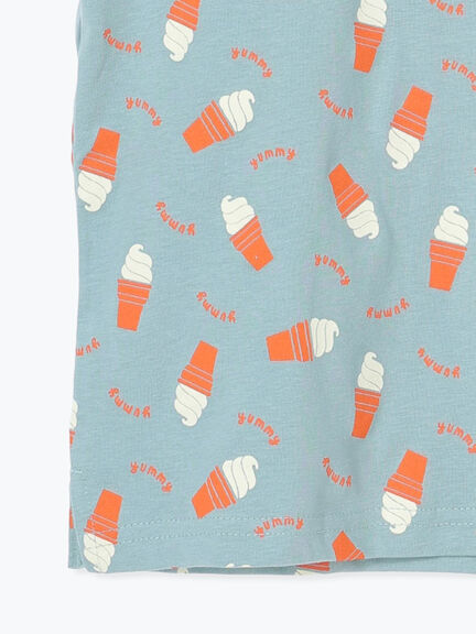 【吸水速乾】ソフトクリーム総柄Tシャツ（イエロー/ブルー）｜Samansa Mos2 Lagom（KIDS）（サマンサモスモス ラーゴム）通販