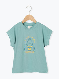 セール】 【吸水速乾】アイスクリームプリントTシャツ（ピンク