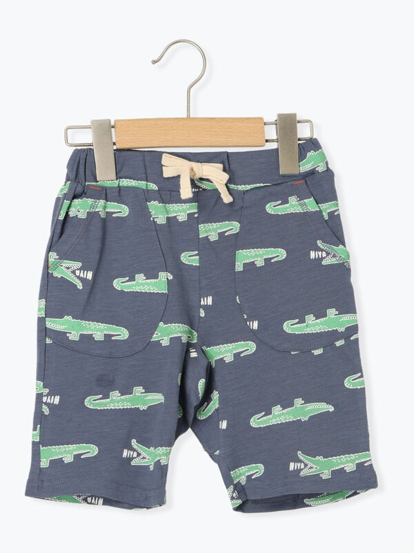 セール】 【吸水速乾】ワニ柄スラブカットパンツ（ブラウン/ネイビー