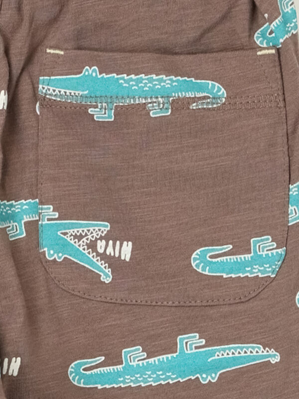 セール】 【吸水速乾】ワニ柄スラブカットパンツ（ブラウン/ネイビー