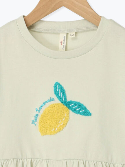 【吸水速乾】レモンさがら刺繍Tシャツ（ミント/キナリ）｜Samansa Mos2 Lagom（KIDS）（サマンサモスモス ラーゴム）通販