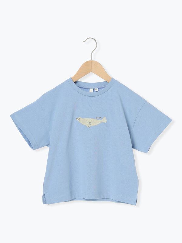 【吸水速乾】海の生き物刺繍Tシャツ（ブルー）｜Samansa Mos2 Lagom（KIDS）（サマンサモスモス ラーゴム）通販