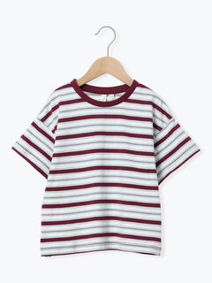 セール】 【吸水速乾】マルチボーダーTシャツ（ブラウン/グリーン