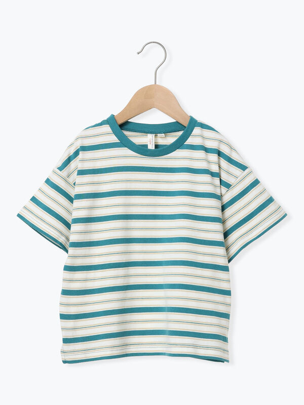 セール】 【吸水速乾】マルチボーダーTシャツ（ブラウン