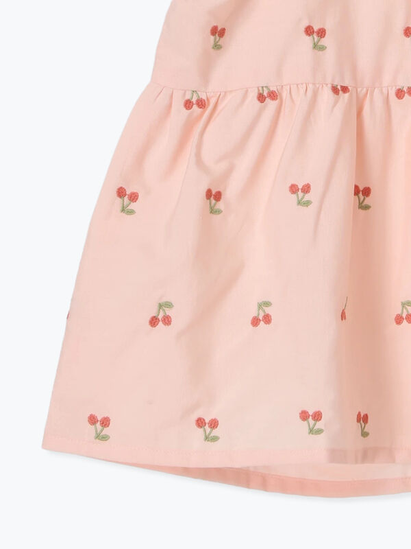 セール】 チェリー刺繍ノースリブラウス（オフホワイト/ピンク