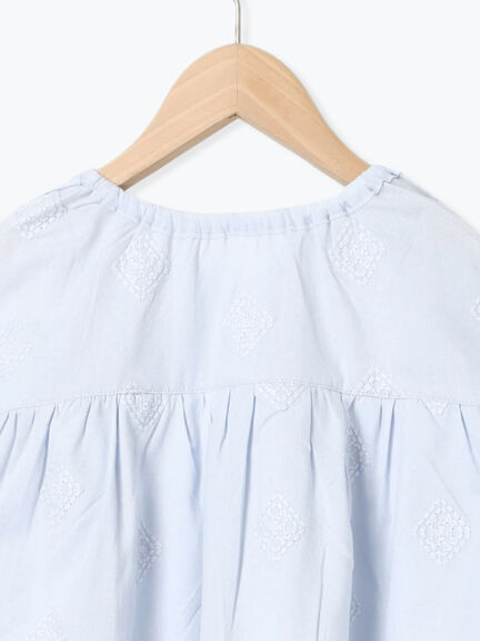総刺繍パフスリーブワンピース（ピンク/サックスブルー）｜Samansa Mos2 Lagom（KIDS）（サマンサモスモス ラーゴム）通販