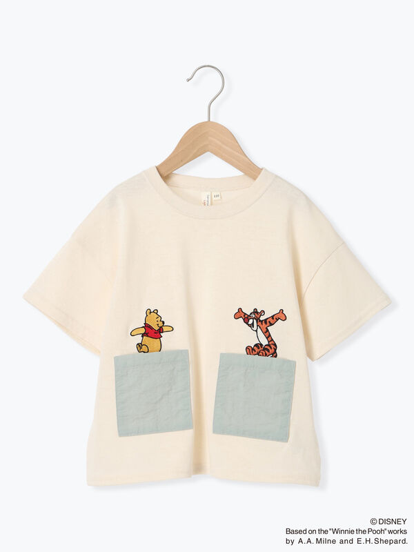 【Disney】くまのプーさん/ポケ付きTシャツ（カーキ/キナリ）｜Samansa Mos2 Lagom（KIDS）（サマンサモスモス ラーゴム）通販