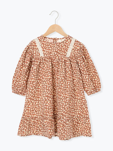 セール】 花柄ワンピース（ピンク/ブラウン/ワンピース/ワンピース