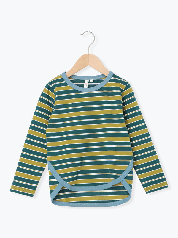 セール】 マルチボーダーロンT（キャメル/グリーン/トップス/Tシャツ