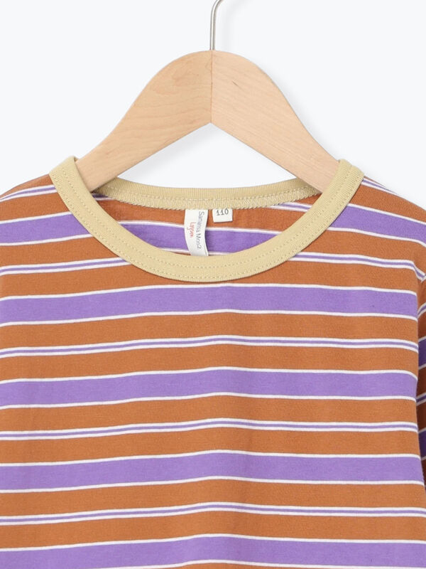 セール】 マルチボーダーロンT（キャメル/グリーン/トップス/Tシャツ