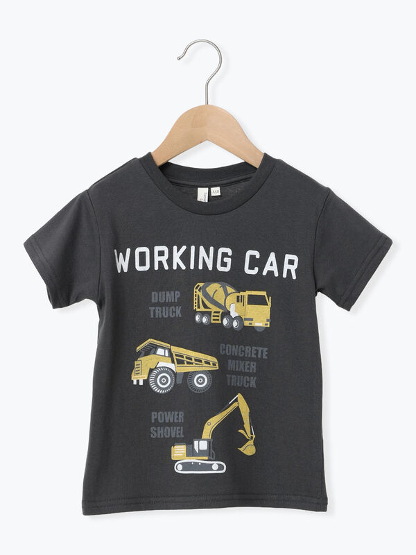 ◎働く車プリントTシャツ（チャコールグレー/サックスブルー）｜Samansa Mos2 Lagom（KIDS）（サマンサモスモス ラーゴム）通販