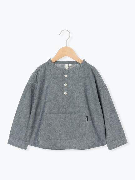 ダンガリースタンドカラーシャツ（ブルー/ネイビー）｜Samansa Mos2 Lagom（KIDS）（サマンサモスモス ラーゴム）通販