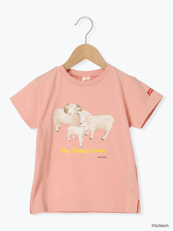 セール】 【schleich】アニマル親子プリントT（ピンク/キナリ/トップス