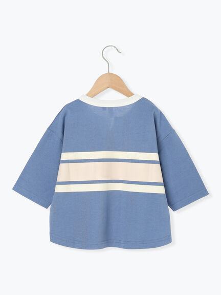 ボーダーラガーTシャツ（ブルー/キナリ）｜Samansa Mos2 Lagom（KIDS）（サマンサモスモス ラーゴム）通販