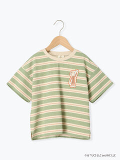 セール】 【おさるのジョージ】ワッペン付きボーダーTシャツ