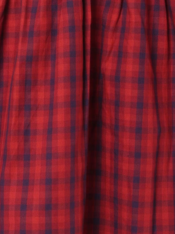 セール】 チェックフリル衿ワンピース（レッド/キャメル/ワンピース