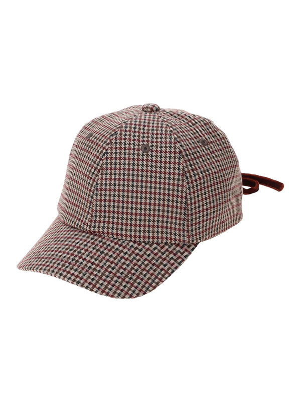 セール】 チェックリボンキャップ（ボルドー/ブラウン/アクセサリー