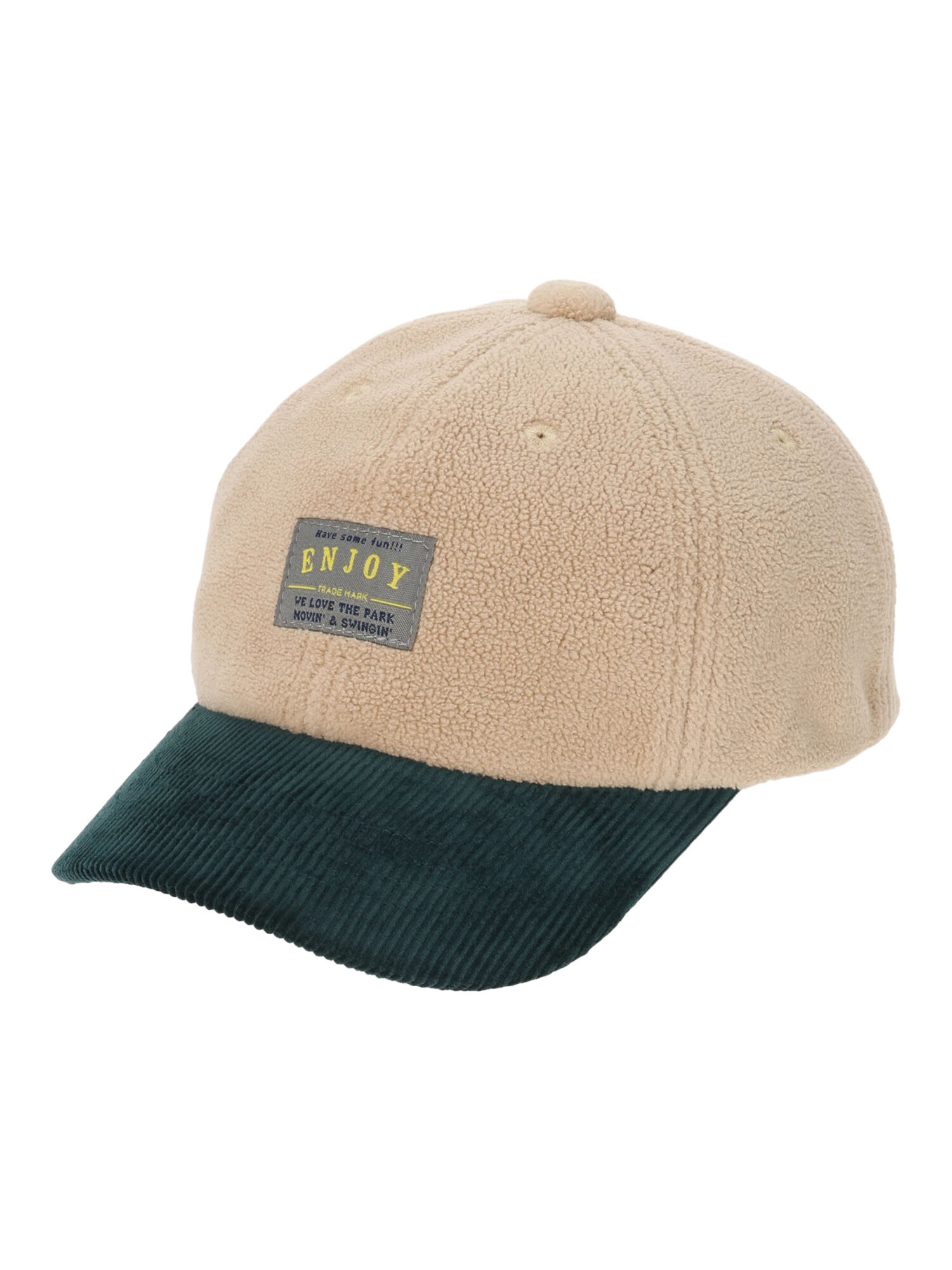 セール】 フリース×コーデュロイキャップ（グレー/ベージュ