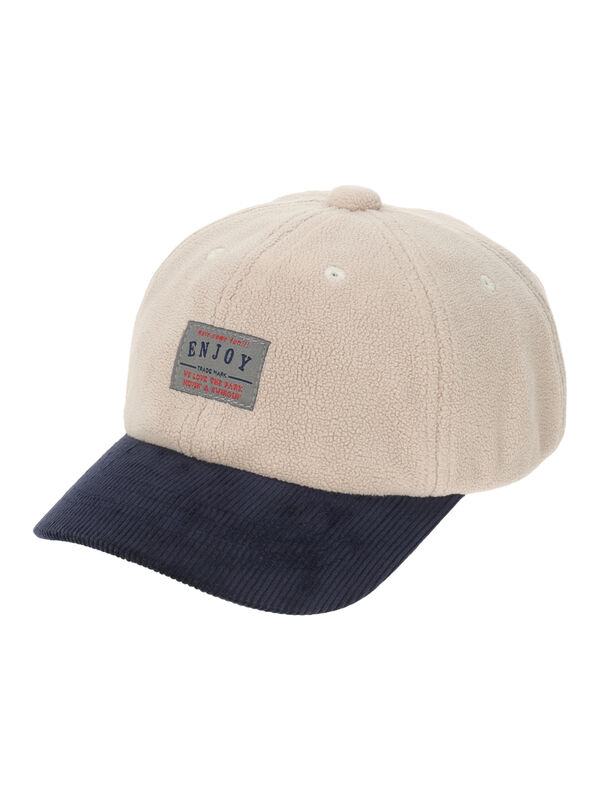 セール】 フリース×コーデュロイキャップ（グレー/ベージュ