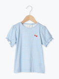 ◎チェリー刺繍ギンガムチェックTシャツ（ブルー）｜Samansa Mos2 Lagom（KIDS）（サマンサモスモス ラーゴム）通販