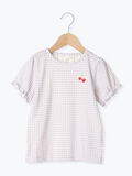 ◎チェリー刺繍ギンガムチェックTシャツ（ラベンダー）｜Samansa Mos2 Lagom（KIDS）（サマンサモスモス ラーゴム）通販