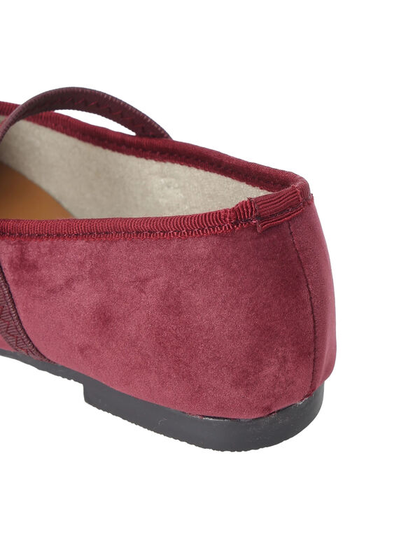 セール】 ポンポン付バレエシューズ（ボルドー/キャメル/シューズ