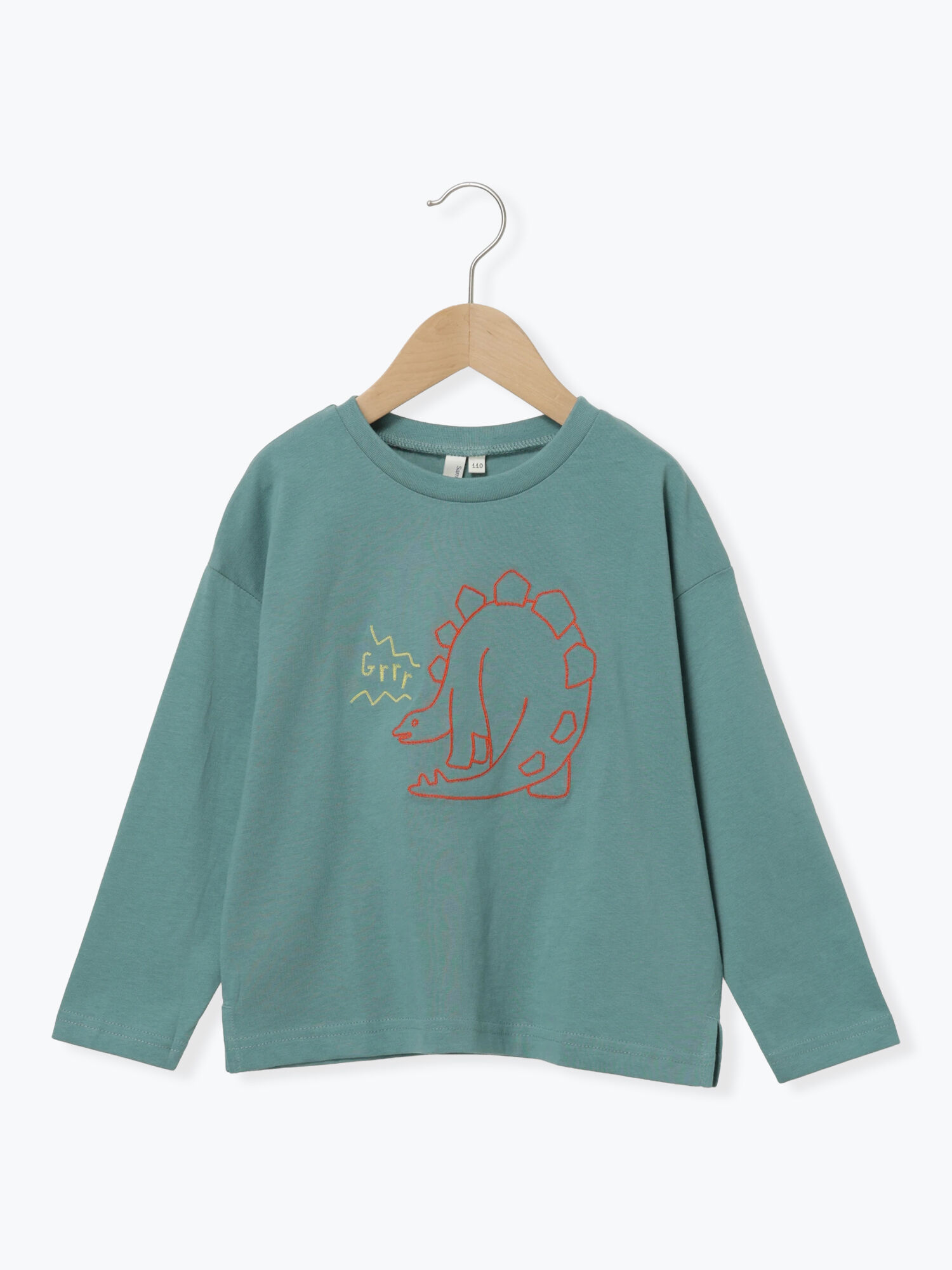 セール】 恐竜刺繍ロンT（ボルドー/グリーン/ブルー/トップス/Tシャツ