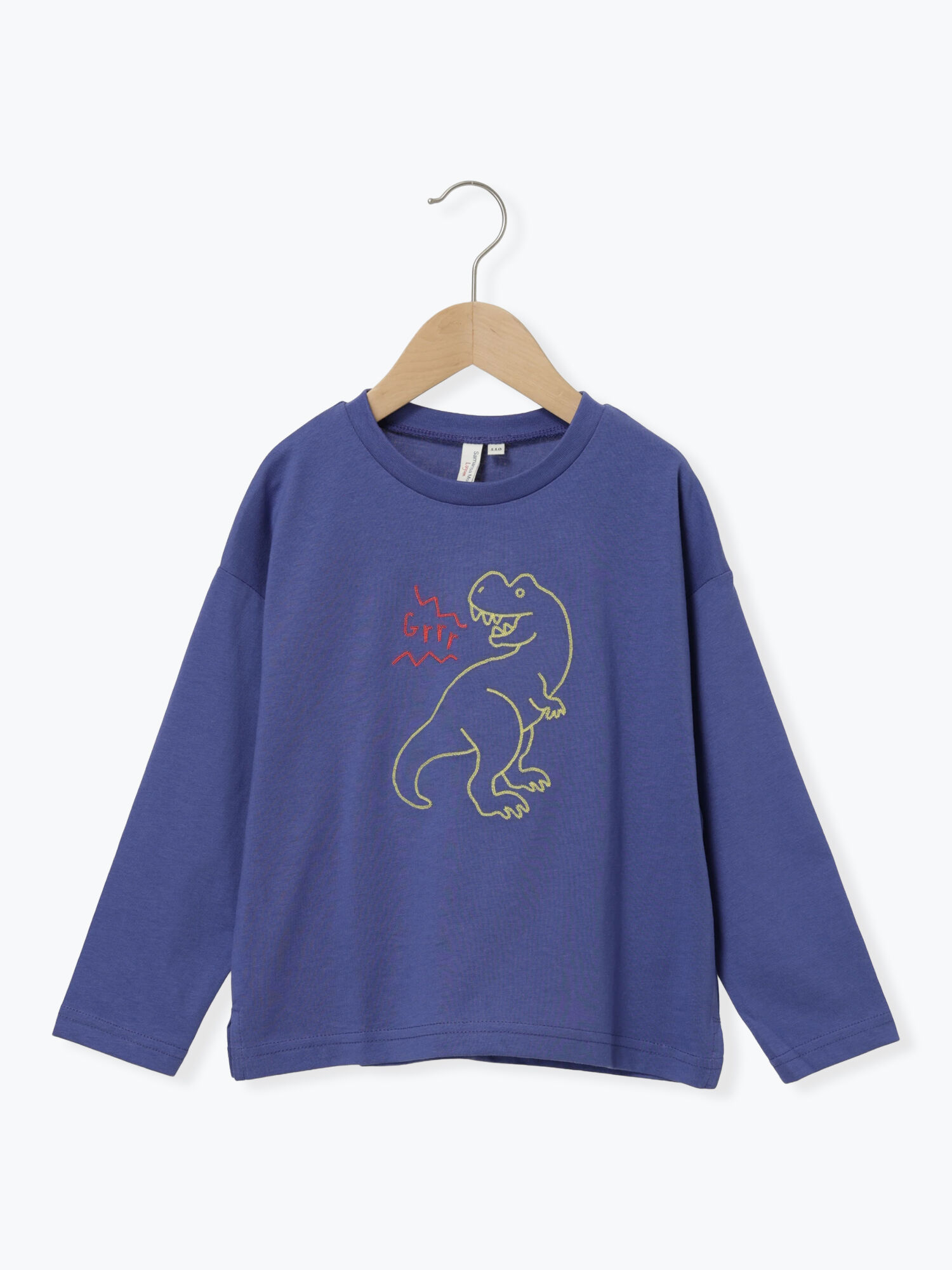 MIKIHOUSE 恐竜刺繍 長袖シャツ セール】 恐竜刺繍ロンT（ボルドー/グリーン/ブルー/トップス/Tシャツ
