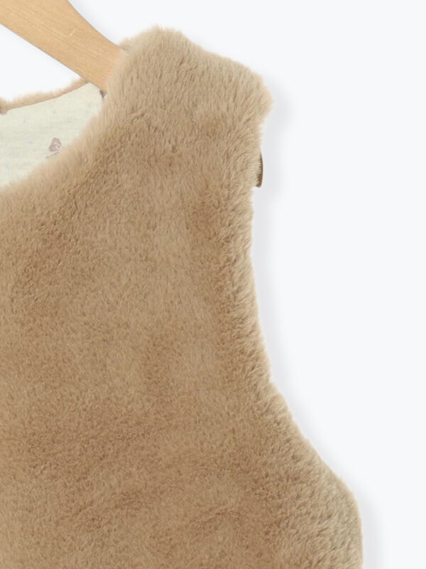 セール】 ファーベスト（ブラウン/キナリ/アウター/ベスト）| Samansa