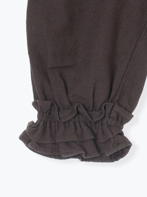 セール】 裾フリルパンツ（ベージュ/ブラウン/ボトムス/パンツ
