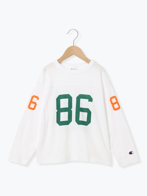 セール】 【Champion別注】フットボールTシャツ（オフホワイト/ブルー