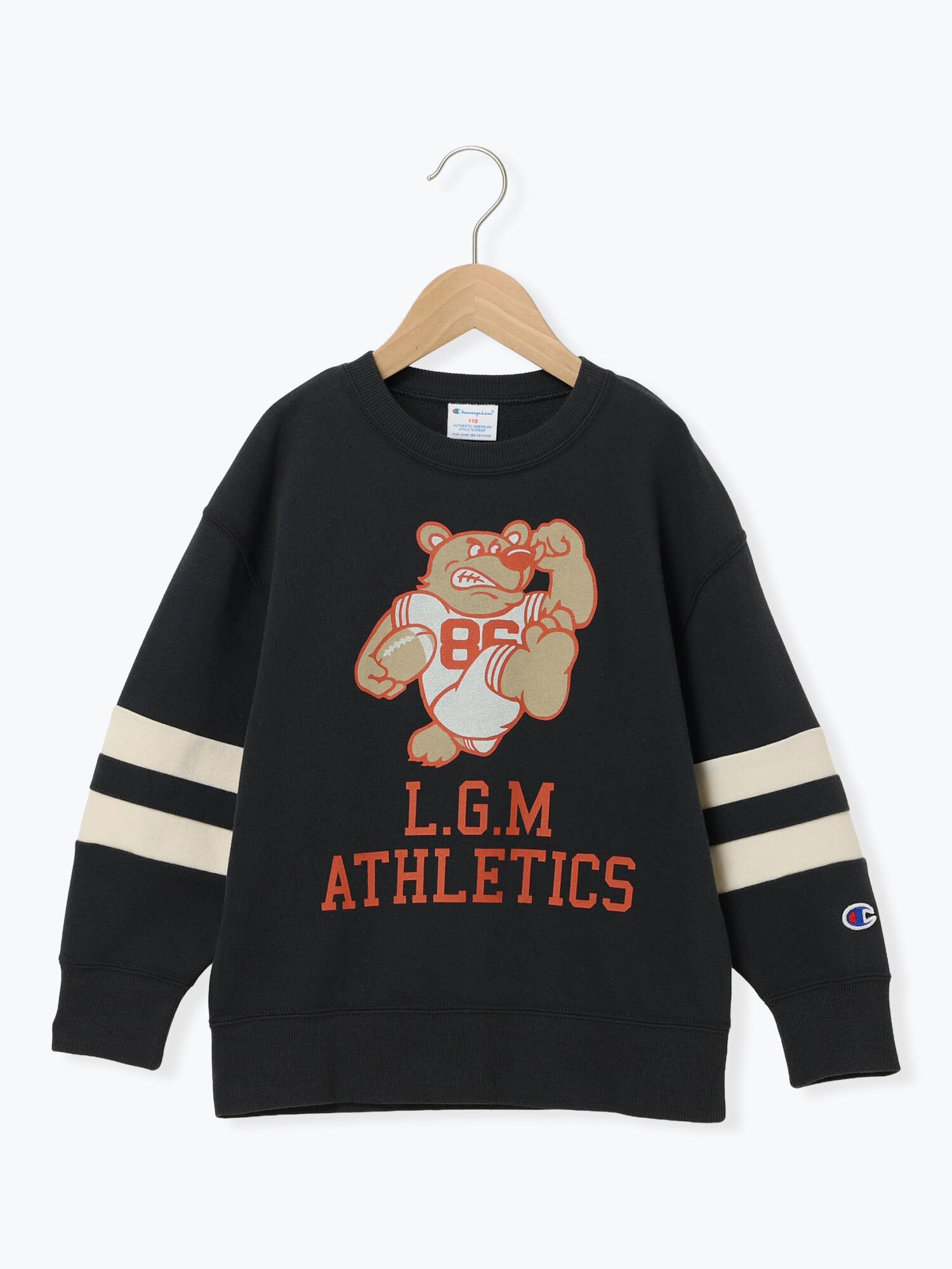Champion別注】クマプリントトレーナー（ブラック/ブラウン