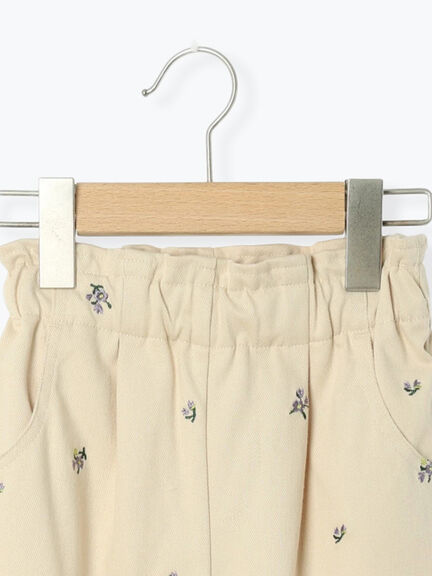 小花刺繍カットツイルパンツ（カーキ/キナリ）｜Samansa Mos2 Lagom（KIDS）（サマンサモスモス ラーゴム）通販
