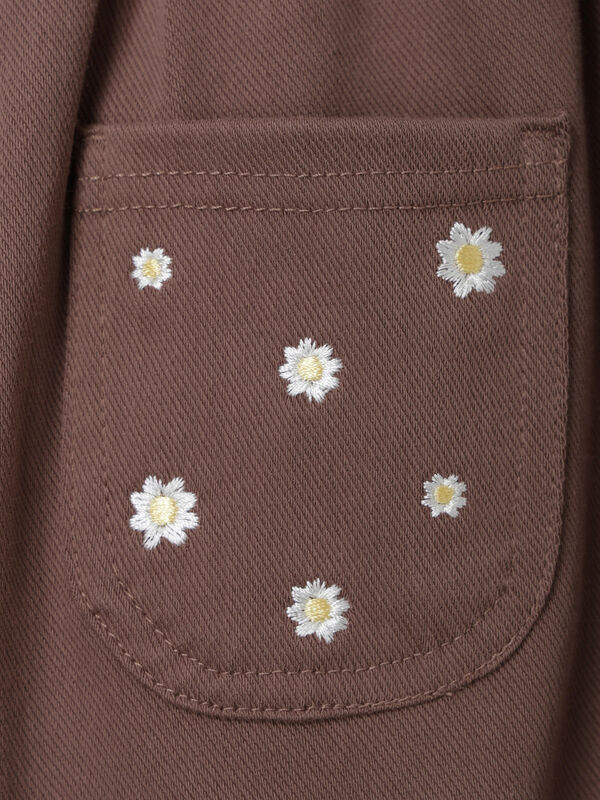 セール】 お花刺繍ポケットパンツ（チャコールグレー/ブラウン/キナリ